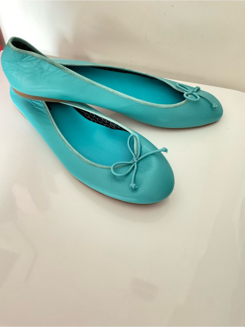 Talbots Women's Turquoise Ballet Flats with Bow Size 10